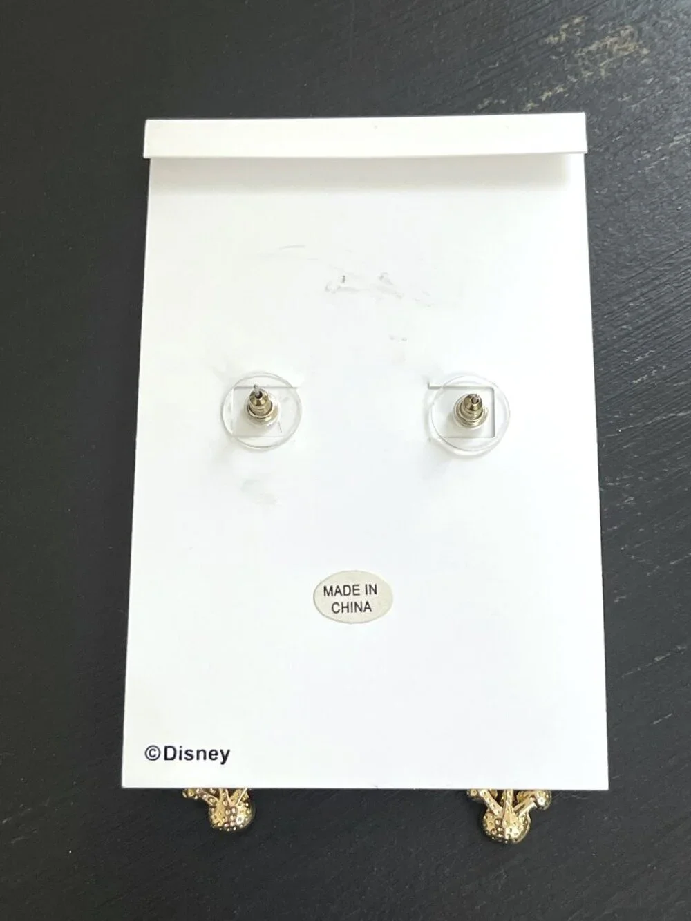 New Disney BaubleBar Earrings Mickey Mouse Gold Gems Crystals Pierced